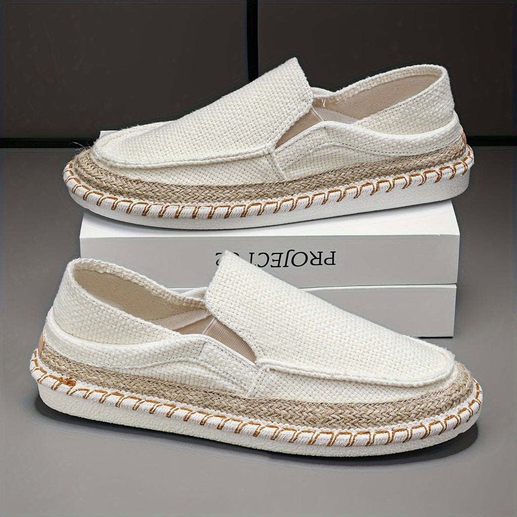 Canvas Loafers with Soft Lightweight Flat Sole, Breathable Espadrille Design for Women