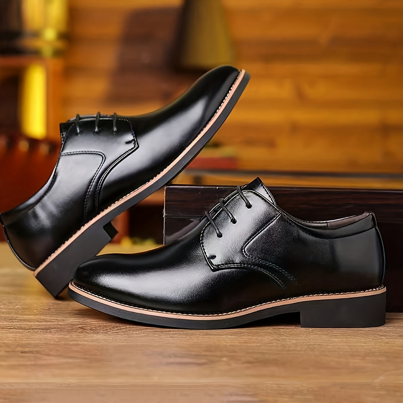 Soft Rubber Sole, Black & Brown Design Shoes for Men