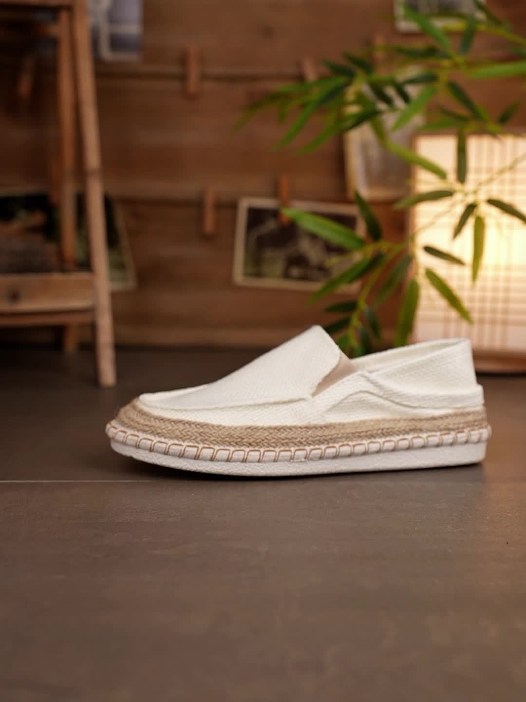 Canvas Loafers with Soft Lightweight Flat Sole, Breathable Espadrille Design for Women