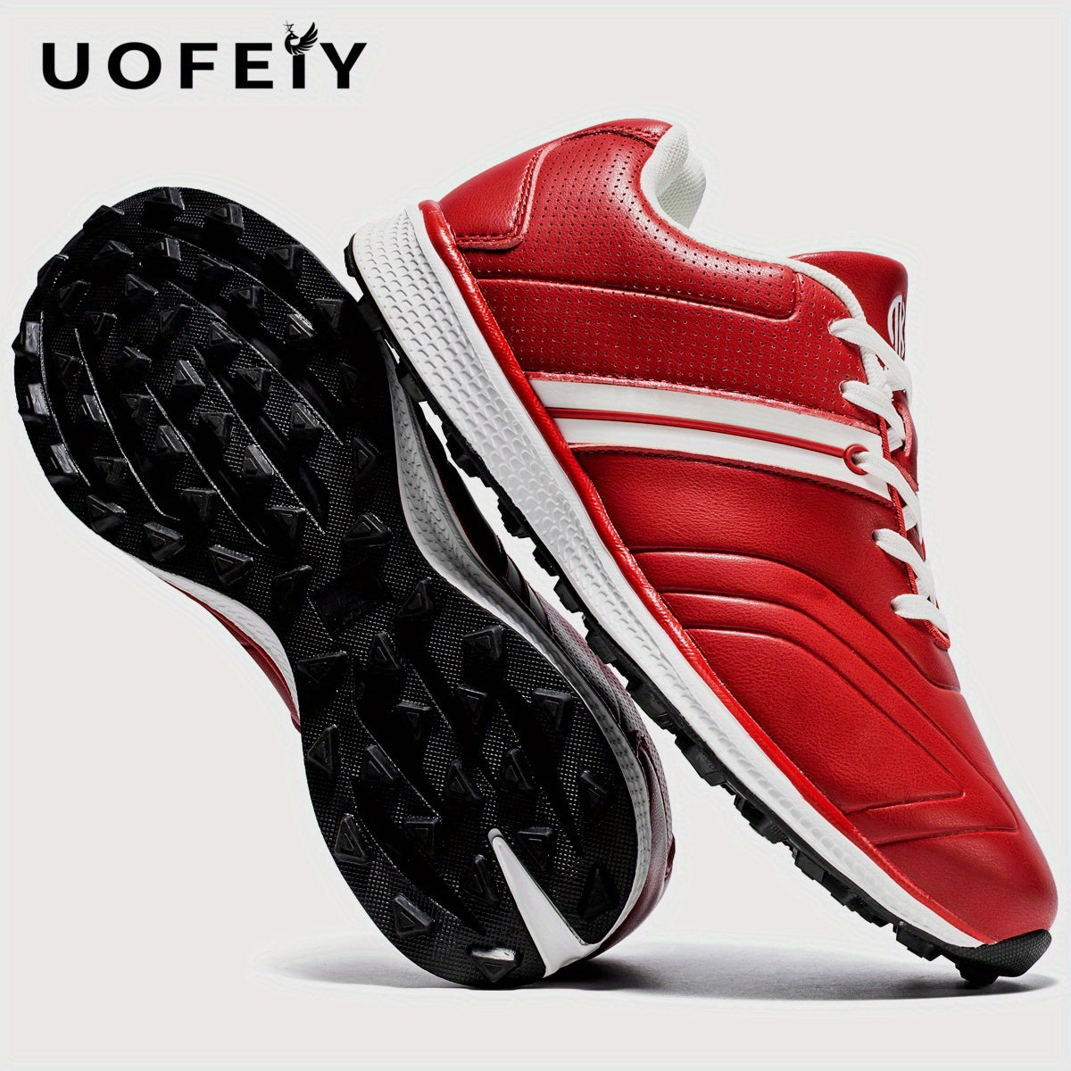 UOFEIY Men's Professional Golf Shoes - Lightweight, Breathable, Non-Slip Sneakers with Fabric Upper & MD/Rubber Sole for Outdoor Sports, Travel, and Business Casual Wear, Business Casual Shoes | Sleek Sneaker Design | Synthet