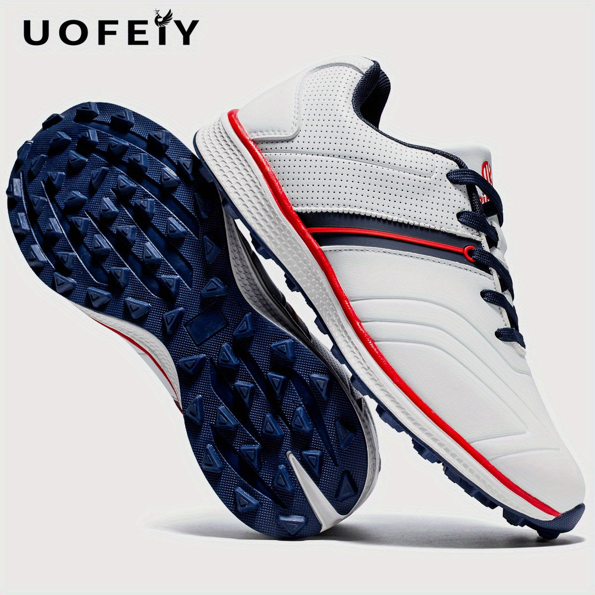 UOFEIY Men's Professional Golf Shoes - Lightweight, Breathable, Non-Slip Sneakers with Fabric Upper & MD/Rubber Sole for Outdoor Sports, Travel, and Business Casual Wear, Business Casual Shoes | Sleek Sneaker Design | Synthet