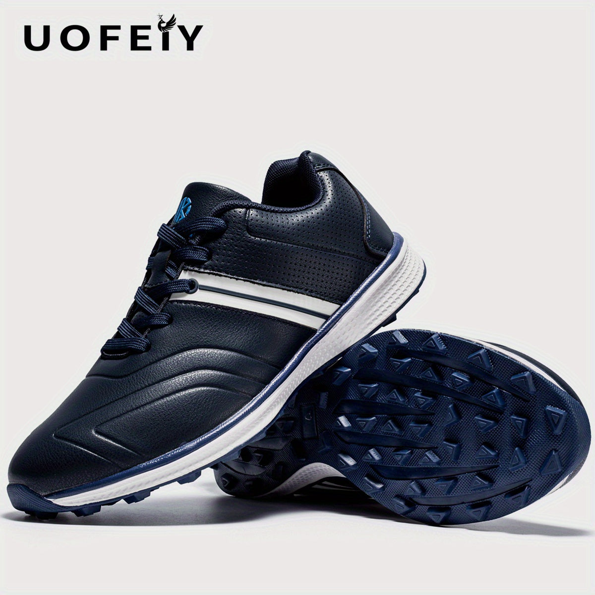 UOFEIY Men's Professional Golf Shoes - Lightweight, Breathable, Non-Slip Sneakers with Fabric Upper & MD/Rubber Sole for Outdoor Sports, Travel, and Business Casual Wear, Business Casual Shoes | Sleek Sneaker Design | Synthet
