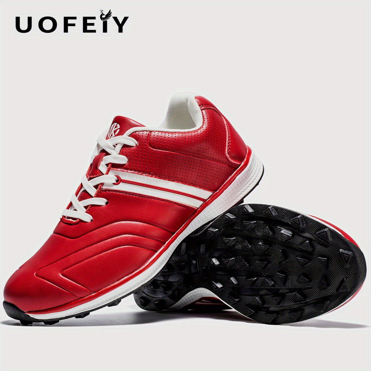 UOFEIY Men's Professional Golf Shoes - Lightweight, Breathable, Non-Slip Sneakers with Fabric Upper & MD/Rubber Sole for Outdoor Sports, Travel, and Business Casual Wear, Business Casual Shoes | Sleek Sneaker Design | Synthet