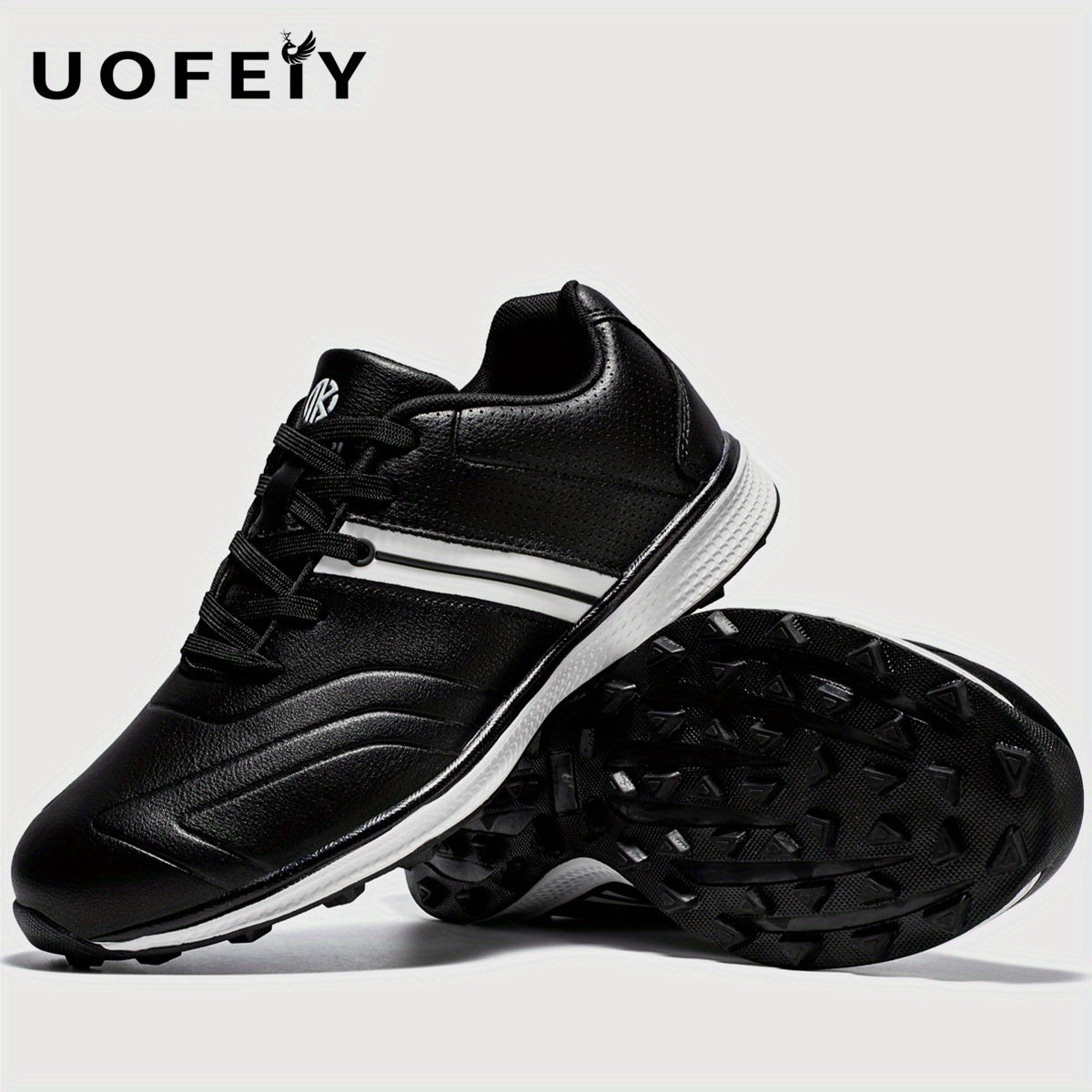 UOFEIY Men's Professional Golf Shoes - Lightweight, Breathable, Non-Slip Sneakers with Fabric Upper & MD/Rubber Sole for Outdoor Sports, Travel, and Business Casual Wear, Business Casual Shoes | Sleek Sneaker Design | Synthet