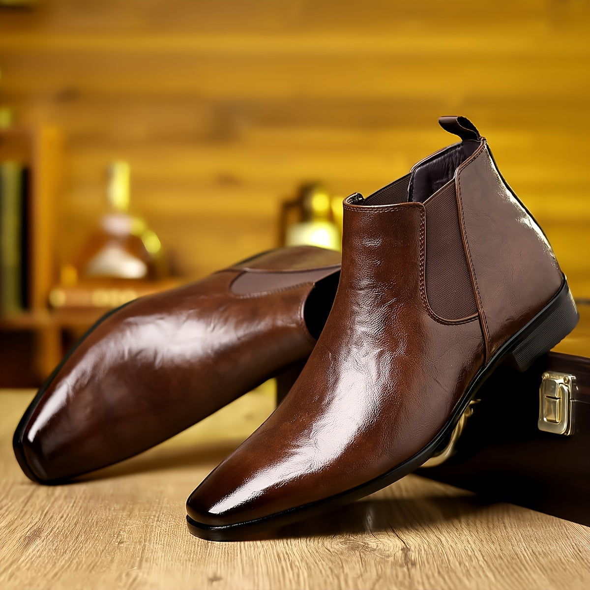 New Men's Pointed British Style High Top Shoe Covers - Korean Style Trendy Business Casual Shoes -  For Men - Suitable for Office, Business, Parties - Perfect Gift for Fashionable Men