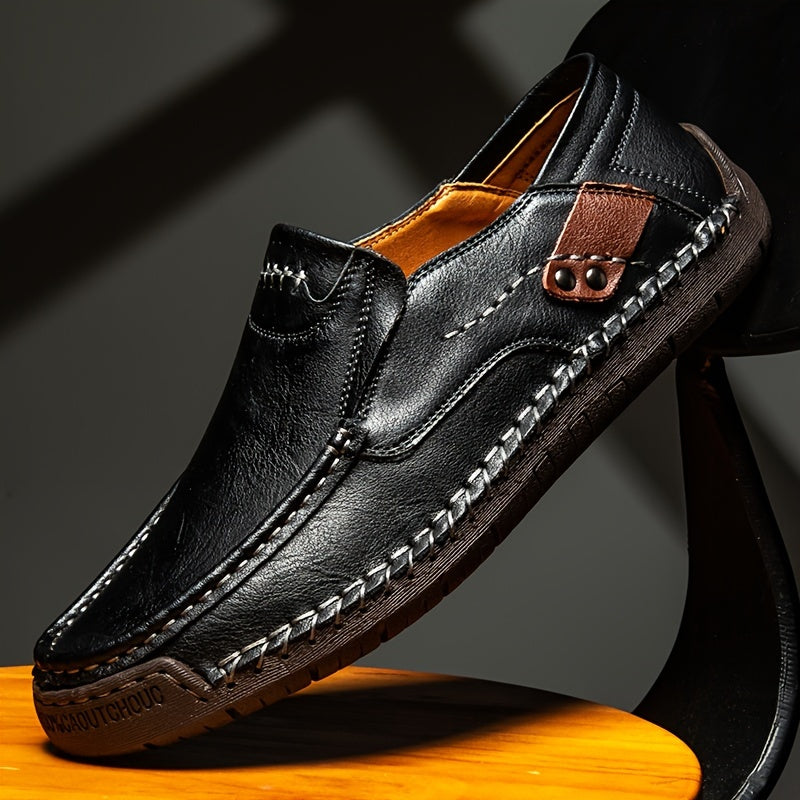 GREKS Men'S Slip-On Loafers - Lightweight Comfortable Casual Shoes with Microfiber Synthetic Upper, EVA Cushioned Insole & Rubber Sole for Driving, Walking, Office & Casual Attire - Black, Office Footwear, Sleek Shoe Design,