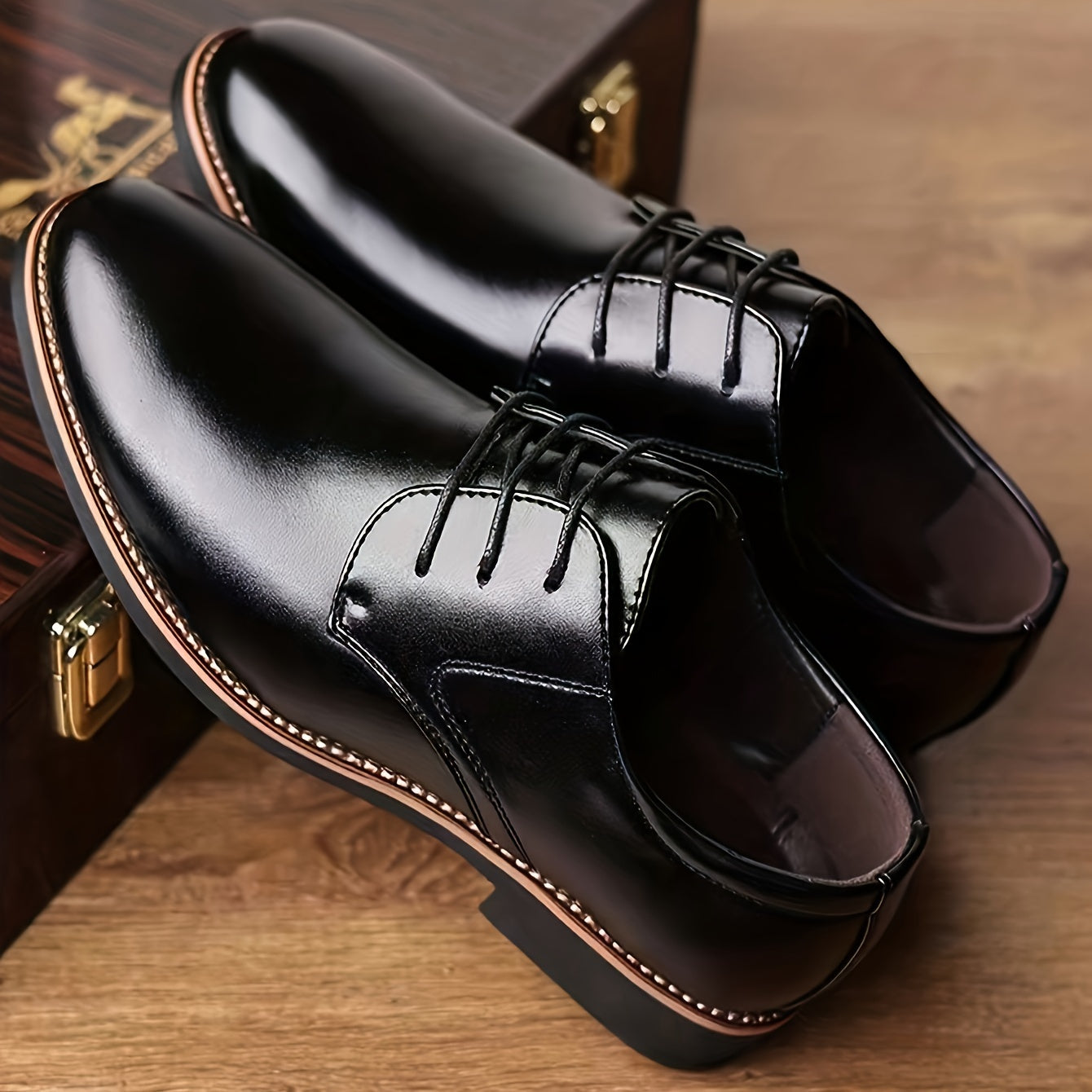 Soft Rubber Sole, Black & Brown Design Shoes for Men