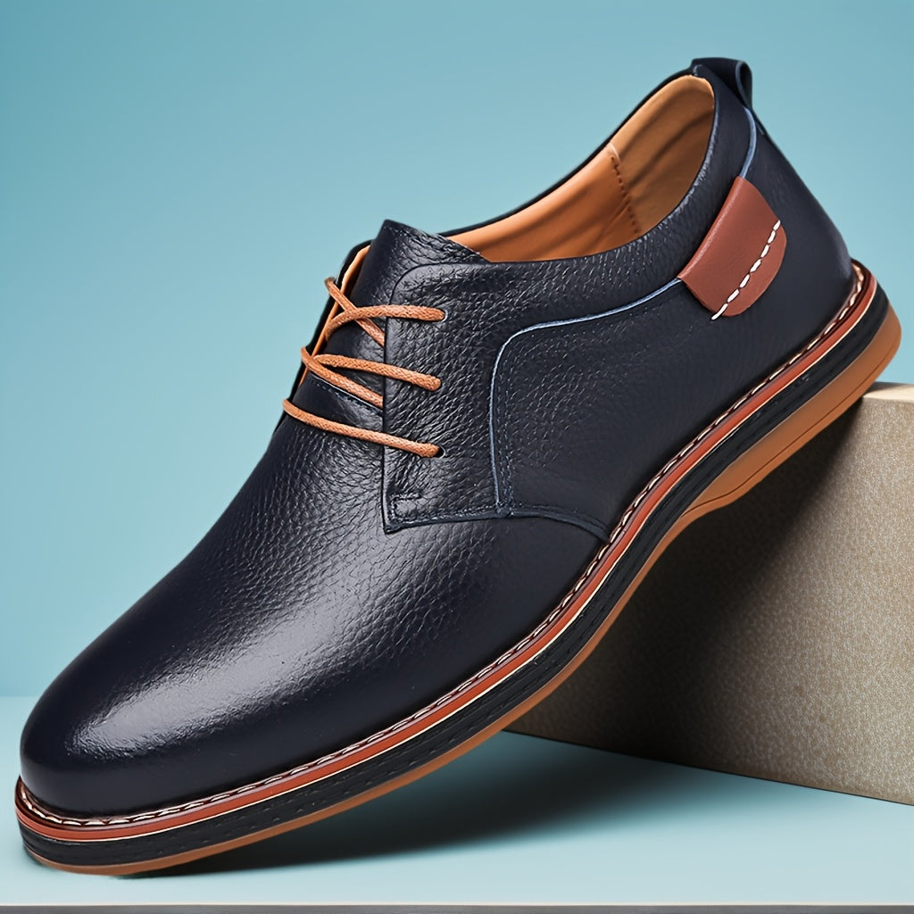 Leather Shoes, Comfortable Lace-Up Design for Men