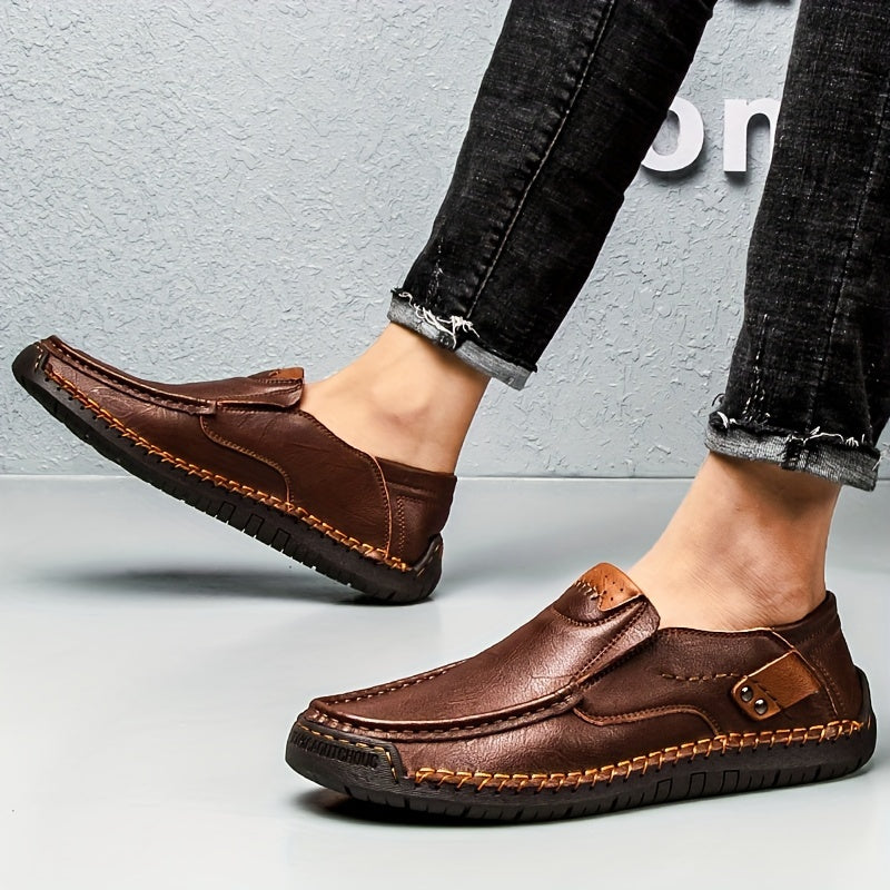 GREKS Men'S Slip-On Loafers - Lightweight Comfortable Casual Shoes with Microfiber Synthetic Upper, EVA Cushioned Insole & Rubber Sole for Driving, Walking, Office & Casual Attire - Black, Office Footwear, Sleek Shoe Design,