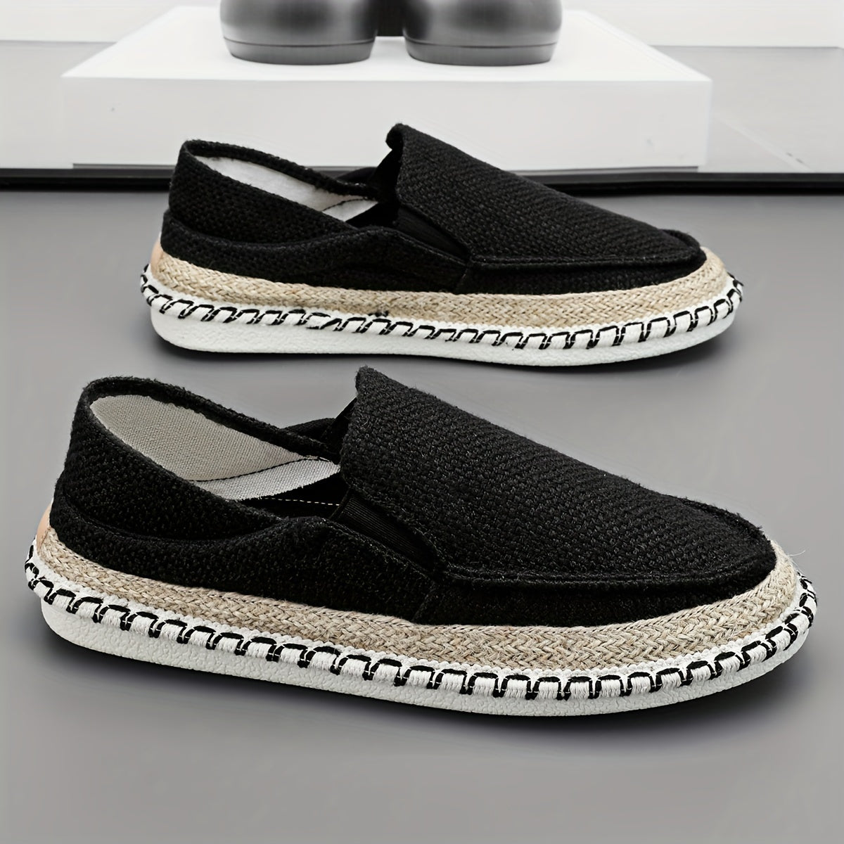 Canvas Loafers with Soft Lightweight Flat Sole, Breathable Espadrille Design for Women