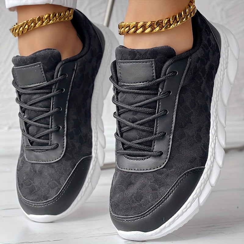 Breathable Floral Sneakers with Cushioned MD Sole for Women
