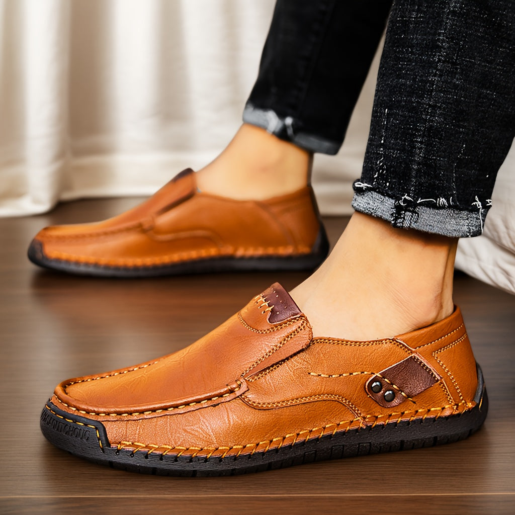 GREKS Men'S Slip-On Loafers - Lightweight Comfortable Casual Shoes with Microfiber Synthetic Upper, EVA Cushioned Insole & Rubber Sole for Driving, Walking, Office & Casual Attire - Black, Office Footwear, Sleek Shoe Design,