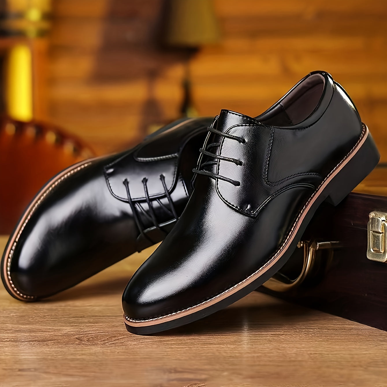 Soft Rubber Sole, Black & Brown Design Shoes for Men