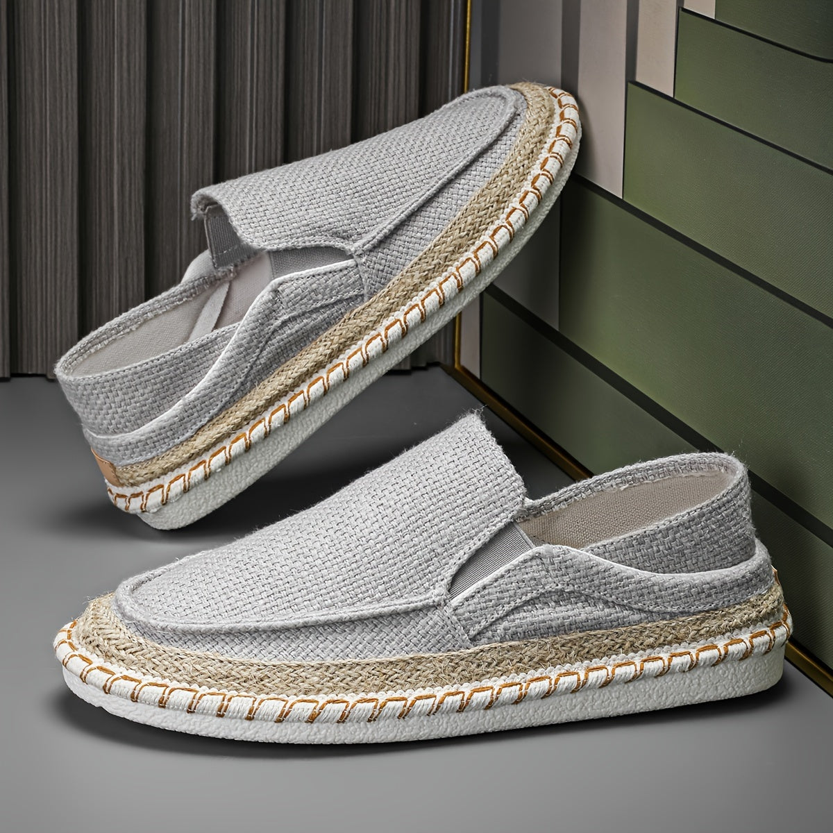 Canvas Loafers with Soft Lightweight Flat Sole, Breathable Espadrille Design for Women