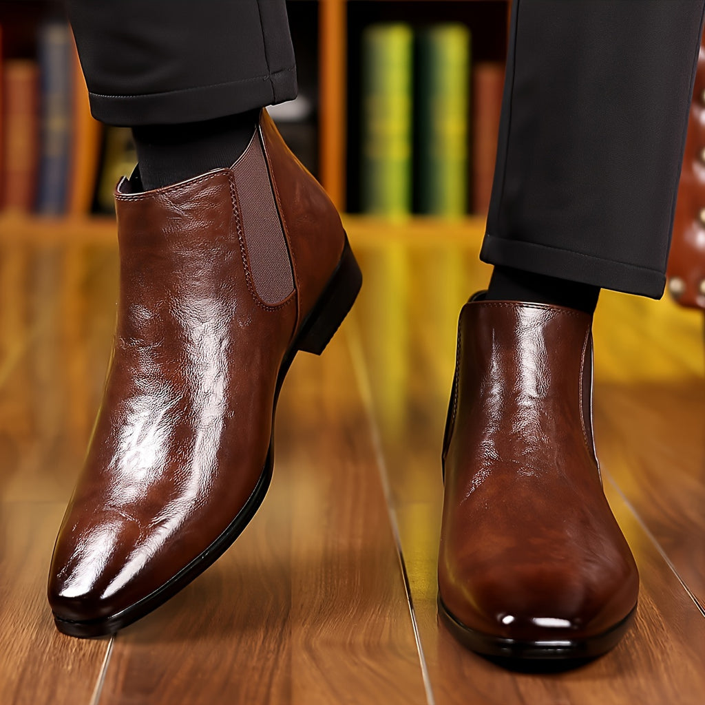 New Men's Pointed British Style High Top Shoe Covers - Korean Style Trendy Business Casual Shoes -  For Men - Suitable for Office, Business, Parties - Perfect Gift for Fashionable Men