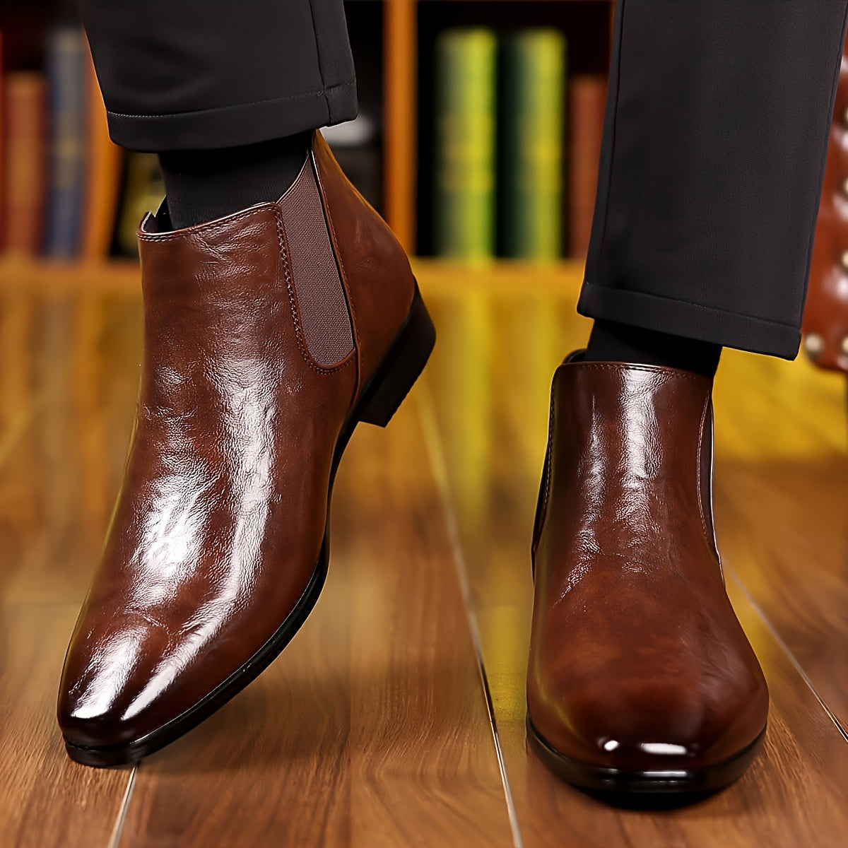 New Men's Pointed British Style High Top Shoe Covers - Korean Style Trendy Business Casual Shoes -  For Men - Suitable for Office, Business, Parties - Perfect Gift for Fashionable Men