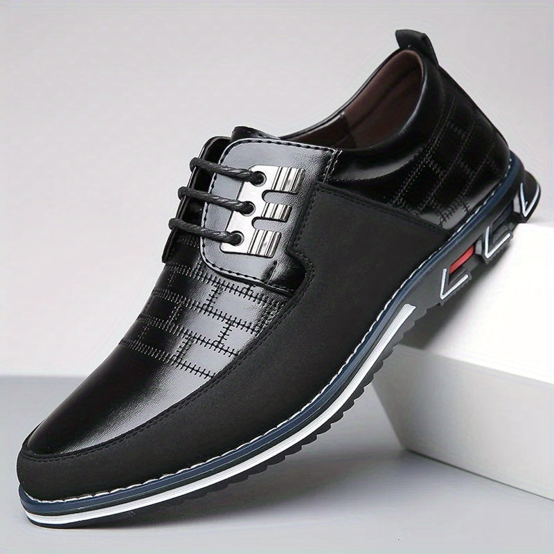 COMFIDAILY Men's Lace-Up Formal & Casual Shoes - Cushioned Insole, Non-Slip Rubber Sole - Minimalist Black Dress Shoes for Office, Events, Travel - Everyday & Special Occasion Footwear, Shoes for Wedding, Event Footwear, Slee
