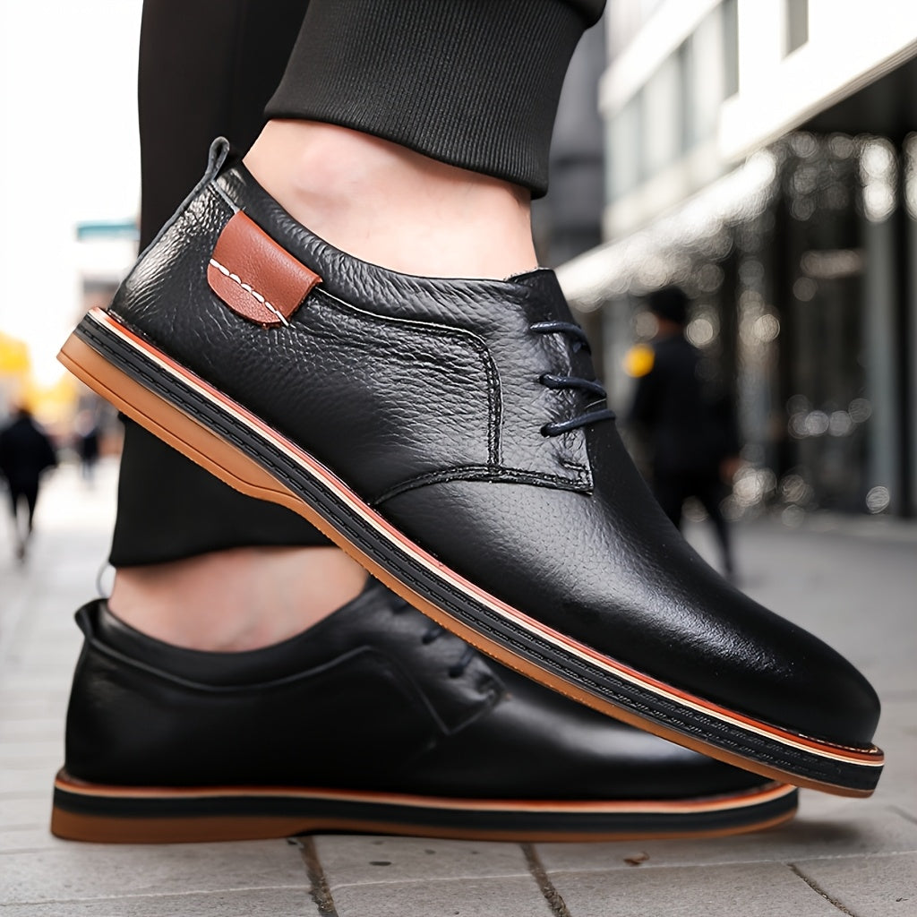 Leather Shoes, Comfortable Lace-Up Design for Men