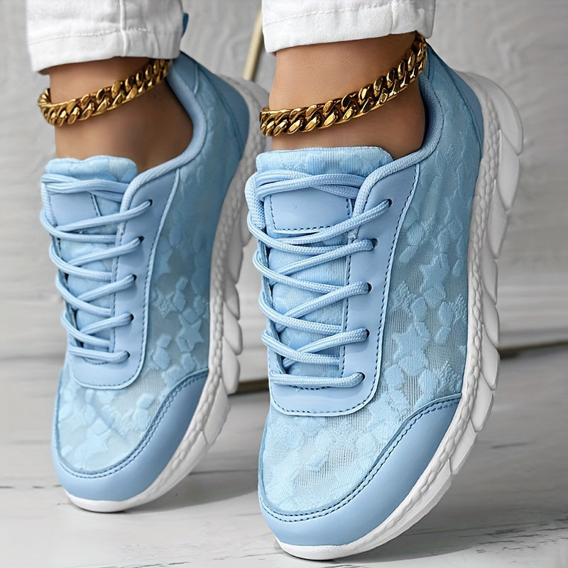 Breathable Floral Sneakers with Cushioned MD Sole for Women