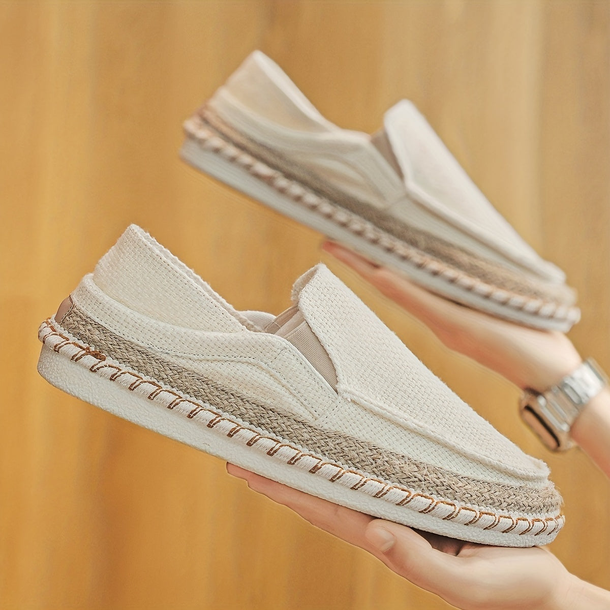 Canvas Loafers with Soft Lightweight Flat Sole, Breathable Espadrille Design for Women