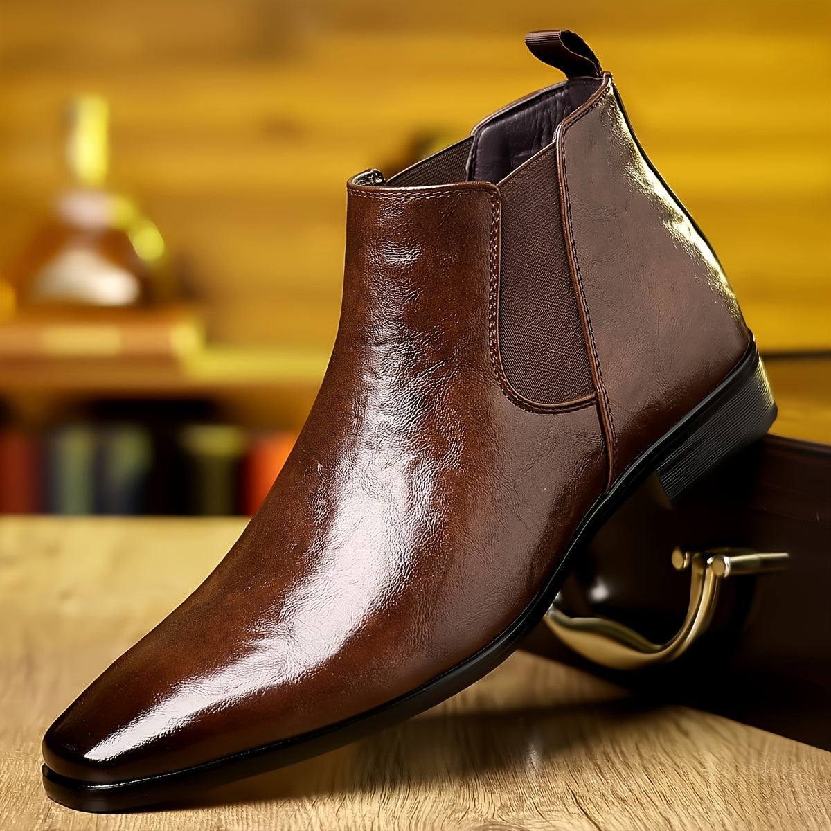 New Men's Pointed British Style High Top Shoe Covers - Korean Style Trendy Business Casual Shoes -  For Men - Suitable for Office, Business, Parties - Perfect Gift for Fashionable Men
