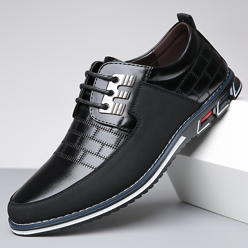 COMFIDAILY Men's Lace-Up Formal & Casual Shoes - Cushioned Insole, Non-Slip Rubber Sole - Minimalist Black Dress Shoes for Office, Events, Travel - Everyday & Special Occasion Footwear, Shoes for Wedding, Event Footwear, Slee