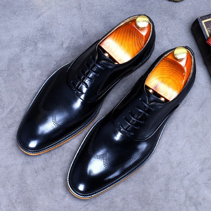 Luxury Genuine Leather Shoes New Style Cowhide Business Formal Shoes Men's Shoes