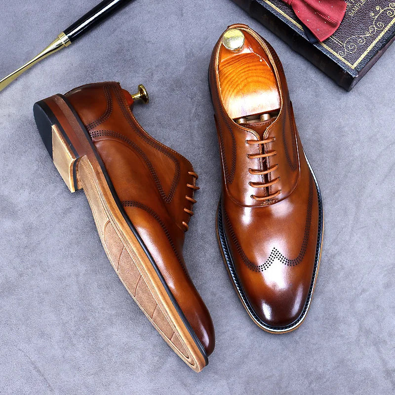 Luxury Genuine Leather Shoes New Style Cowhide Business Formal Shoes Men's Shoes
