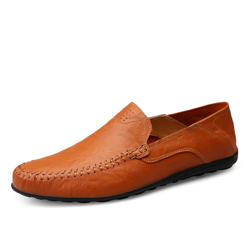 Genuine Leather Moccasin Slip on for Men, Plus Size 37-47
