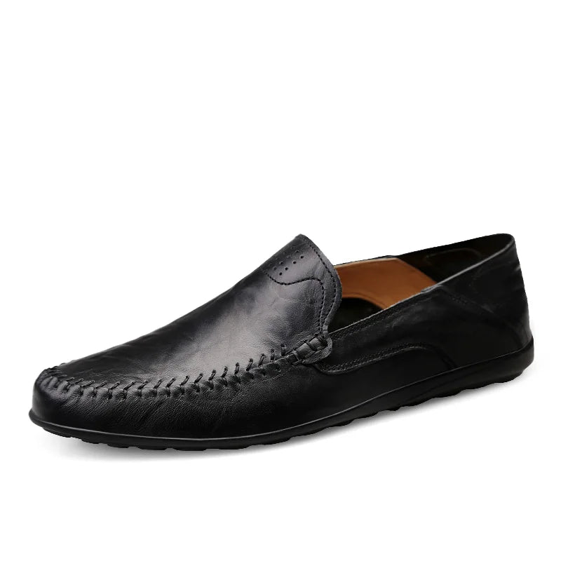 Genuine Leather Moccasin Slip on for Men, Plus Size 37-47