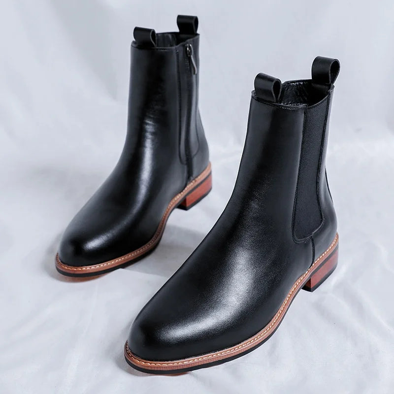 New High Top Boots Men's Pointed Toe Workwear Boots
