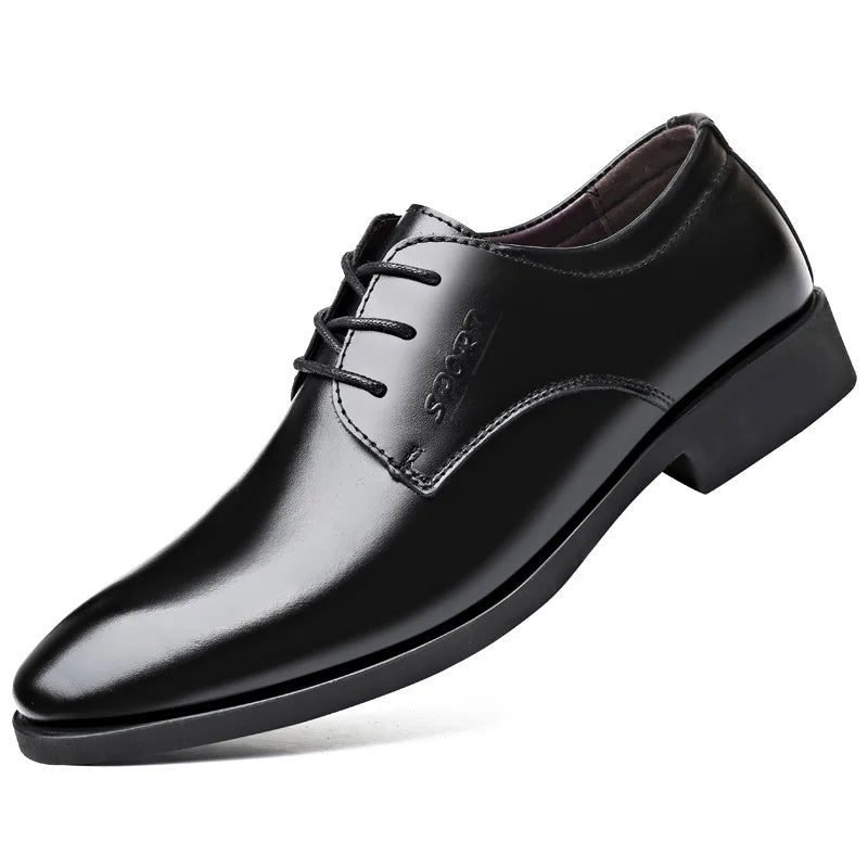 British Men Fashion Breathable Pointed Leather Shoe Casual Footwear Men's Business Formal Dress Shoes