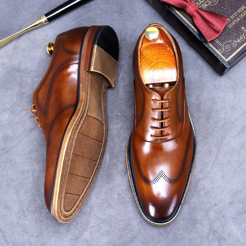 Luxury Genuine Leather Shoes New Style Cowhide Business Formal Shoes Men's Shoes