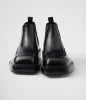 New With Box Unisex Square Toe Shoes for Men Dress Shoes Oxfords Ankle Calf Leather Men's Black Square-Toe Leather Chelsea Boots