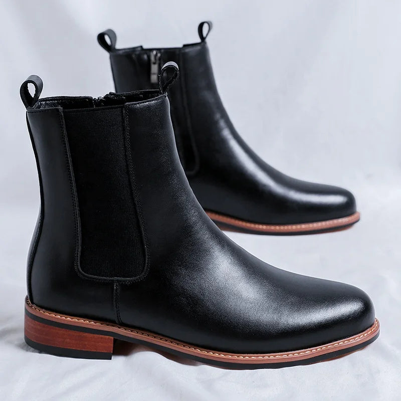 New High Top Boots Men's Pointed Toe Workwear Boots