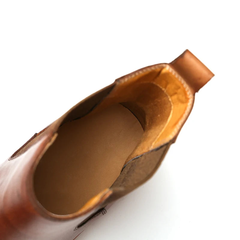 2024 Factory Classics Genuine Italian Leather Chelsea Boots for Men Brown Boots Black Boots