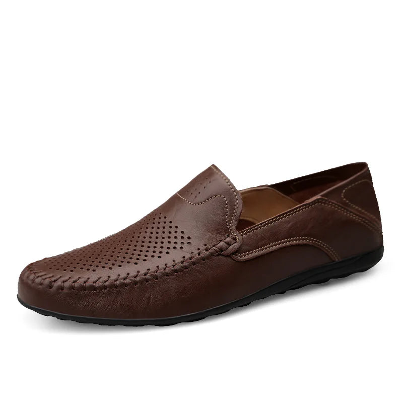 Genuine Leather Moccasin Slip on for Men, Plus Size 37-47