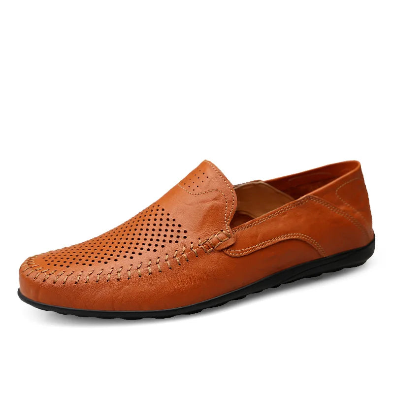 Genuine Leather Moccasin Slip on for Men, Plus Size 37-47
