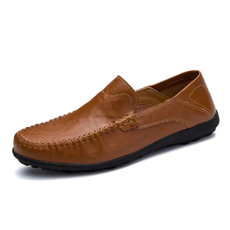 JKPUDUN Italian Mens Shoes Casual Luxury Brand Summer Men Loafers Genuine Leather Moccasins Comfy Breathable Slip On Boat Shoes