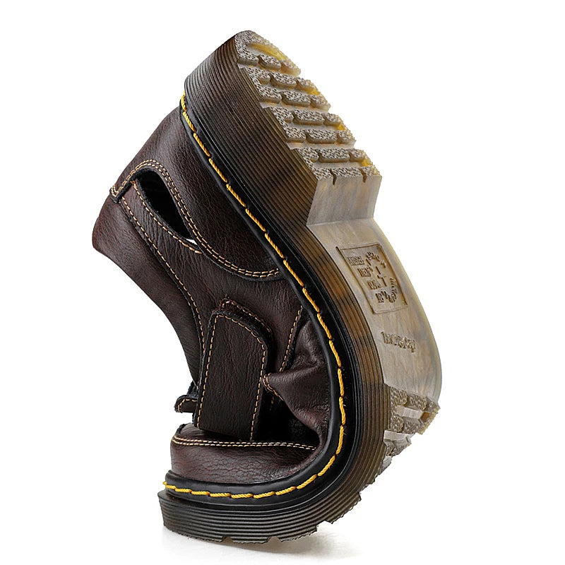 New Models 2025 ROME Handmade Cow Leather Sandals Buckle Big Size 48 Dubai Arab Summer Shoes Brand Famous High Quality