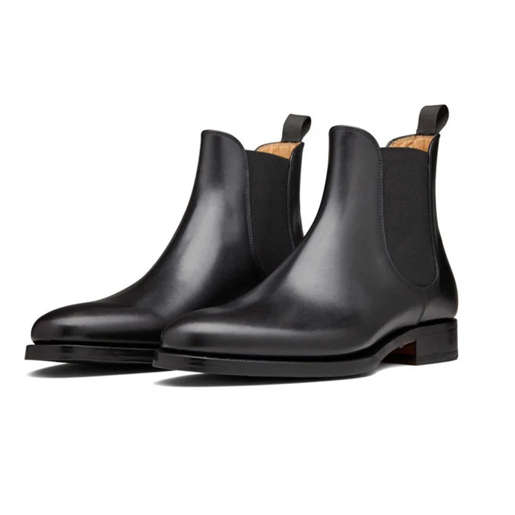 New Arrival High Quality Genuine Leather Shoes Men's Chelsea Boots With Italy Design Factory Wholesale Customization