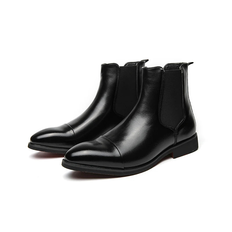 Factory Wholesale Classic Design Red Bottom Shoes Size 38-46/6.5-12 High Cut Fashion Leather Men Chelsea Boots