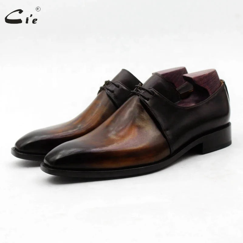 Cie D256  Handmade Blake Stitched Shoes Men's Brown Pure Leather Shoes