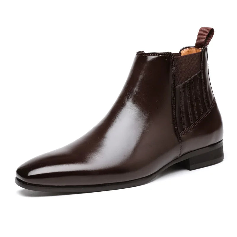 Custom High Quality Men's Pu Leather Boot Chelsea Boots Ankle Boots Winter Men Slip-on Dress Wedding Party Office Shoes