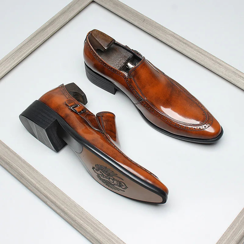 Handmade High Quality Men's Business Leather Shoes Toe Layer Cowhide Men's Shoes Party Leather Shoes