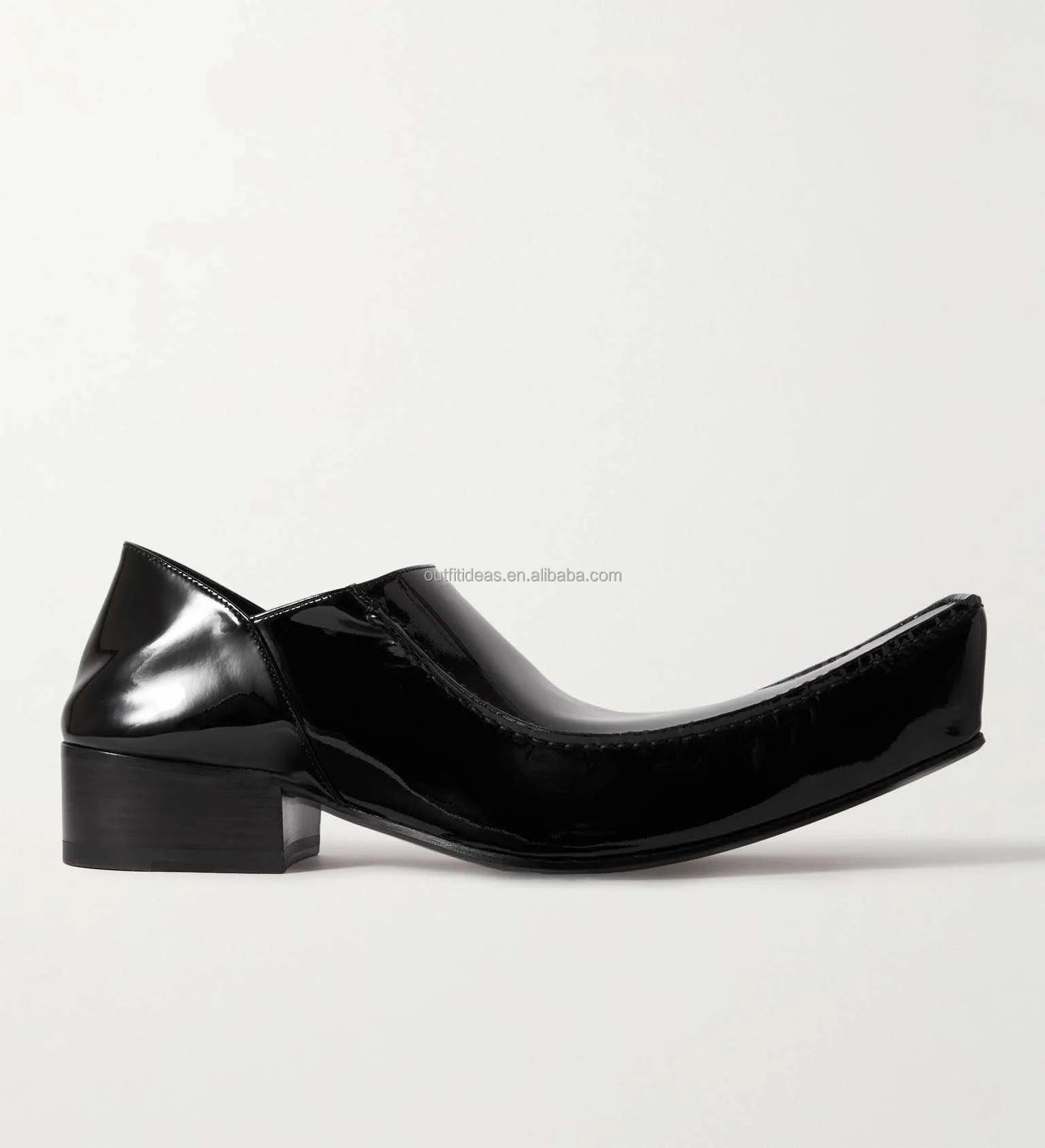 New With Box Unisex Square Toe Shoes for Men Dress Shoes Oxfords Ankle Calf Leather Men's Black Square-Toe Leather Chelsea Boots