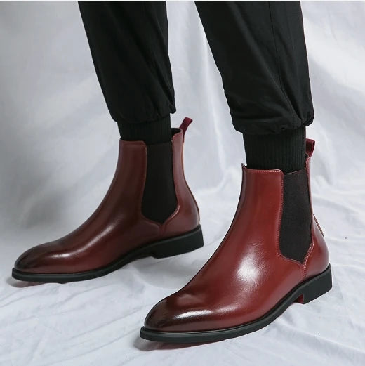 Men's Red Bottom Chelsea Boots Comfortable and Durable Ankle Size 38-46 for Winter and Summer