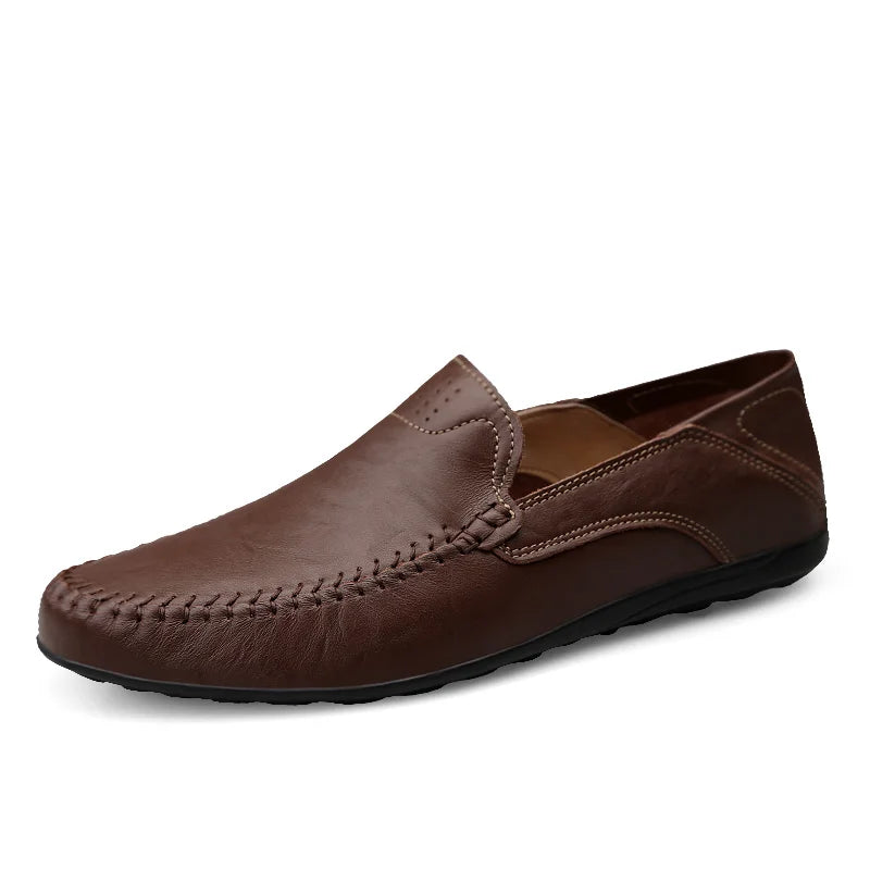 Genuine Leather Moccasin Slip on for Men, Plus Size 37-47