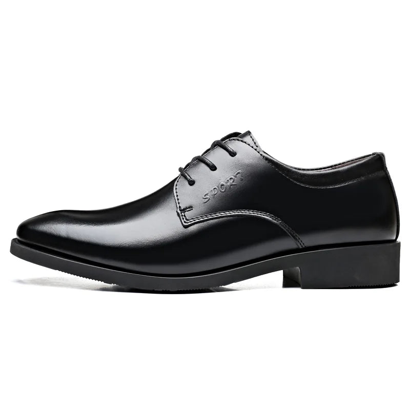 British Men Fashion Breathable Pointed Leather Shoe Casual Footwear Men's Business Formal Dress Shoes