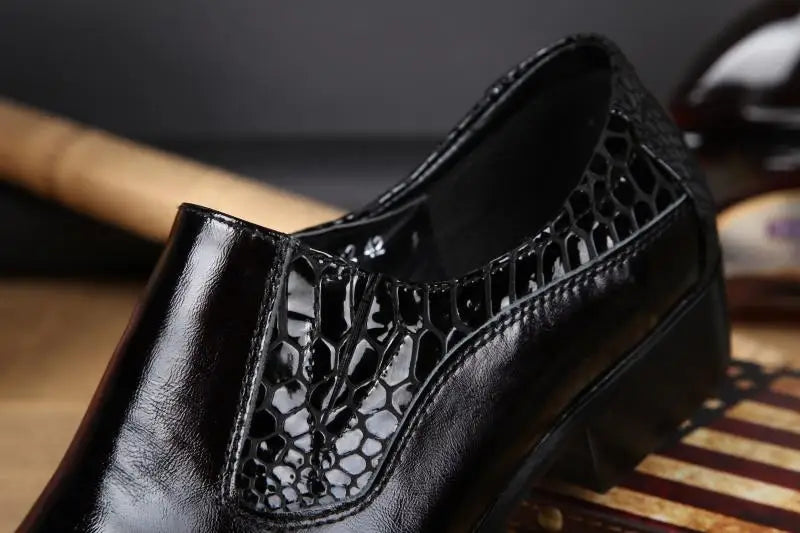 NA028 Hot Sell New Fashion Pointy Toe Men Shoes Crocodile Pattern Leather Formal Dress Oxford Shoes for Man